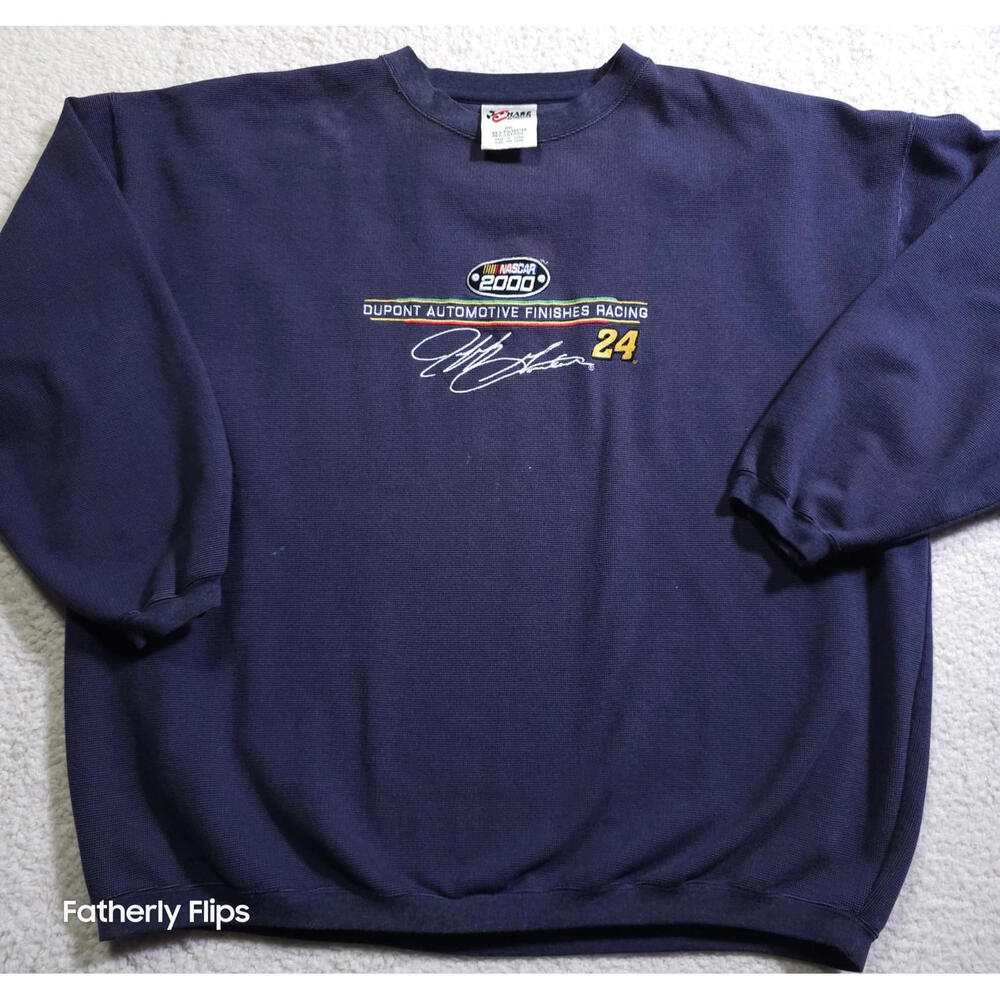 Chase Authentics NASCAR 2000 DuPont 24 Embroidered Crewneck Sweatshirt XXL Navy